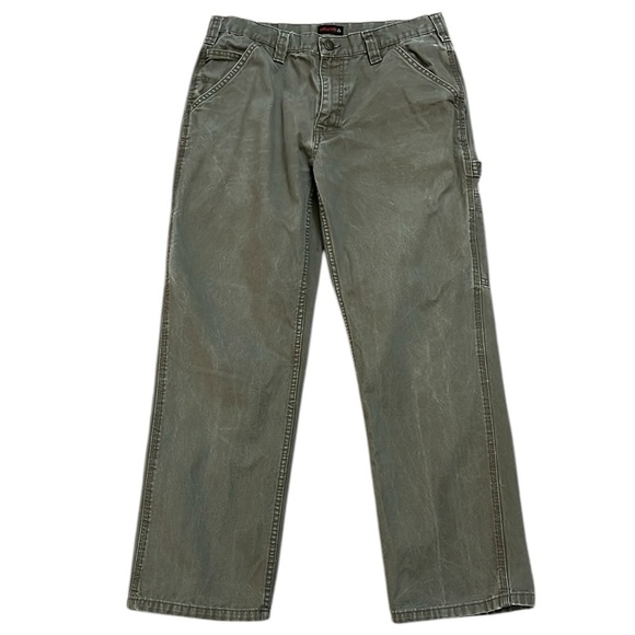 Wolverine Canvas Utility Work Pants Gray Straight Leg Heavy Carpenter Loop 34x30 - Picture 1 of 12